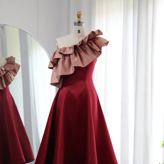 Elegant Pink Burgundy Dubai Short Evening Dresses: Perfect for Wedding Parties in 2024