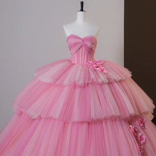 Princess Sweetheart Appliqued Flower Puffy Quinceañera Dress