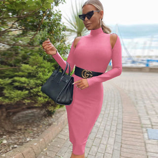 Ships in 1 to 3 Days - High-Quality Long Sleeve Cut-Out Backless Bodycon Bandage Dress - Elegant Casual Dress for Women