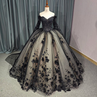 Classic Black Sequins Evening Quinceañera Dresses With Shawl