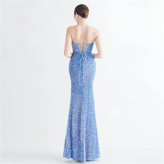 Floor-Length Sequin Mermaid Prom Dress with Split