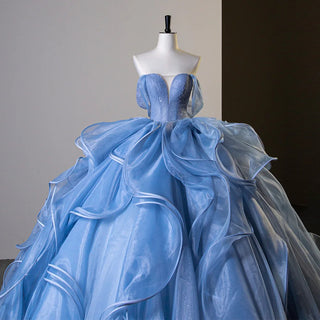 Princess Sweetheart Blue Puffy Quinceañera Dress