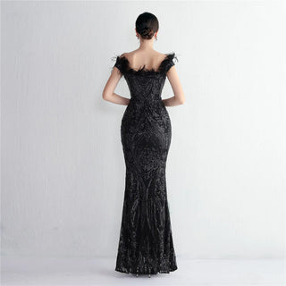 Sexy V-Neck Sequin Prom Dress Long Mermaid Evening Dress Elegant Formal Party Gown