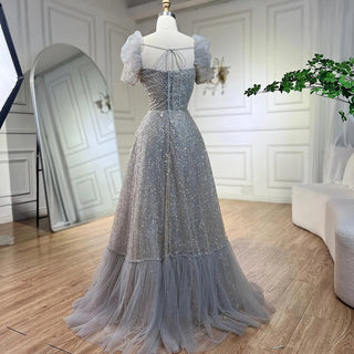 Arabic Lilac Elegant A-Line Short Sleeveless Luxury Evening Dress - Beaded for Women's Wedding Party 2024