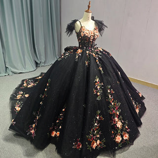 Vintage Black Formal Evening Gown for Women