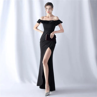 Sexy One-Shoulder Green Ruffle Evening Dress - Celebrity Maxi Party Dress for Women