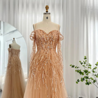 Luxury Dubai Sage Green Feathers Evening Dress for Women Elegant 2024 Lilac Burgundy Wedding Party Formal Gown