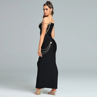 Luxury Diamond Sleeveless Prom Dress with Sexy Slit - Elegant Long Evening Dress for Women