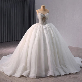 Rhinestone Tassel Empire Ball Gown Women's Wedding Dresses