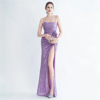 Sexy Women’s Strap Sequin Evening Maxi Dress