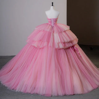 Princess Sweetheart Appliqued Flower Puffy Quinceañera Dress