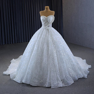 Luxury Heavy Beaded Sweetheart Ball Gown Wedding Dresses