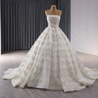 Elegant Boat Neck Empire Long Tail Women's Wedding Gown