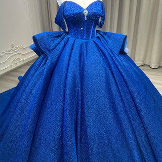 Glitter Royal Blue Sweetheart Empire Ball Gown Quinceañera Dress