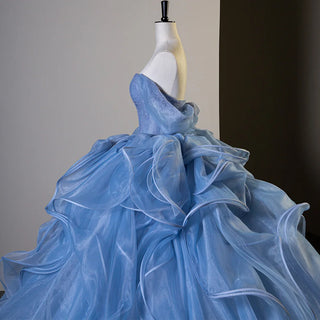 Princess Sweetheart Blue Puffy Quinceañera Dress