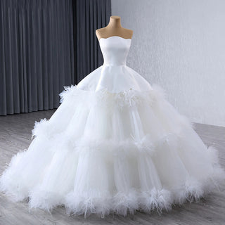 Vintage Sleeveless Puffy Empire Ball Gown Wedding Dress