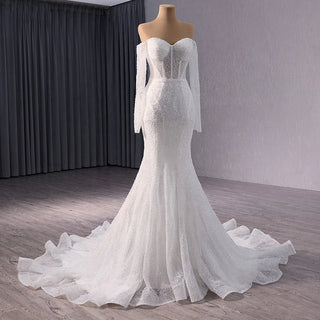 Elegant Sweetheart Beaded Mermaid Wedding Bridal Dresses