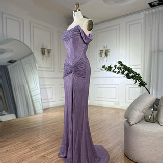 Elegant Purple Sleeveless Tulle Evening Dress Gown for Formal Occasion