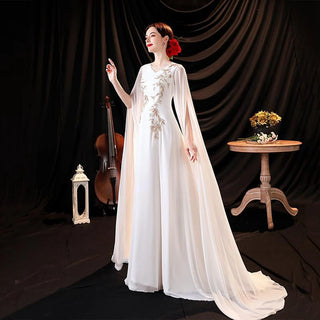 Elegant V-Neck Prom Dress with Floor-Length Skirt for Women Performance