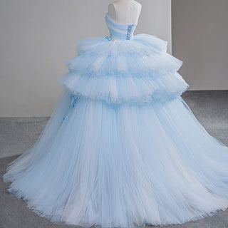 Princess Sweetheart Appliqued Flower Puffy Quinceañera Dress