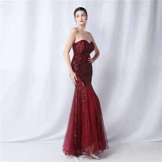 Sexy Sequin Floor-Length Prom Dress Trumpet Mermaid Gown