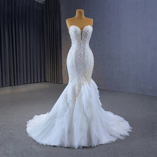 Sequins and Pearls Trumpet Mermaid Wedding Dress for Women