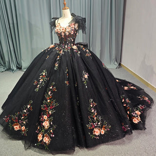 Vintage Black Formal Evening Gown for Women