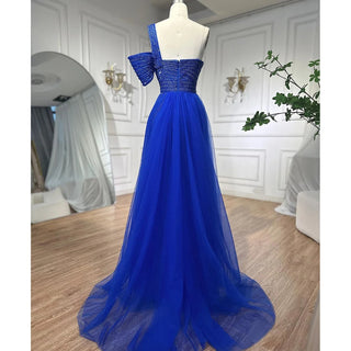 Ships in 1 to 3 Days - Turquoise Mermaid Evening Gown 2024: High Split, Luxury Beaded, Elegant for Women's Party