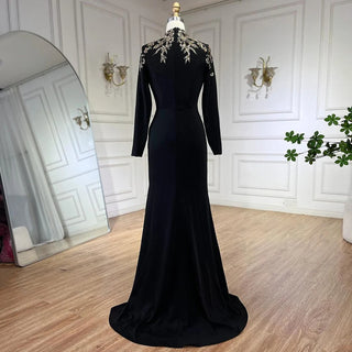 2024 Dubai Satin Mermaid Beaded Luxury Arabic Evening Dresses Gowns for Women's Wedding Party