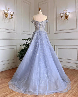 Blue Mermaid High Split With Skirt Sweetheart Strapless Beaded Party Dress: Formal Women Evening 2024