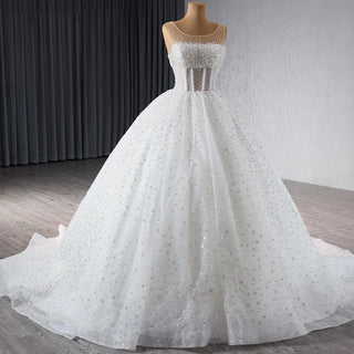 Gorgeous Sleeveless Ball Gown Bridal Wedding Dress