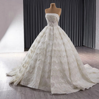 Elegant Boat Neck Empire Long Tail Women's Wedding Gown