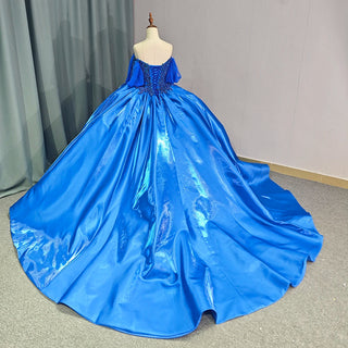 Beautiful Off-Shoulder Sweetheart Royal Blue Quinceañera Dress