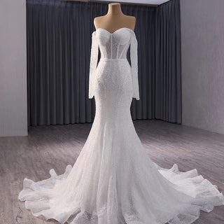 Elegant Sweetheart Beaded Mermaid Wedding Bridal Dresses