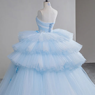 Princess Sweetheart Appliqued Flower Puffy Quinceañera Dress