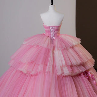 Princess Sweetheart Appliqued Flower Puffy Quinceañera Dress