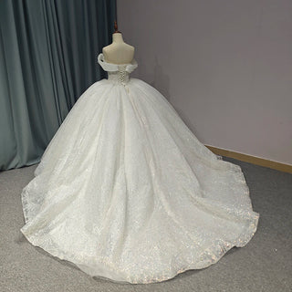 Beautiful Sequin French Lace Bridal Wedding Dress for Party Celebrations