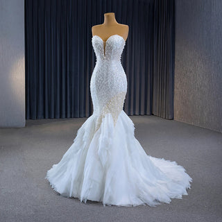 Sequins and Pearls Trumpet Mermaid Wedding Dress for Women