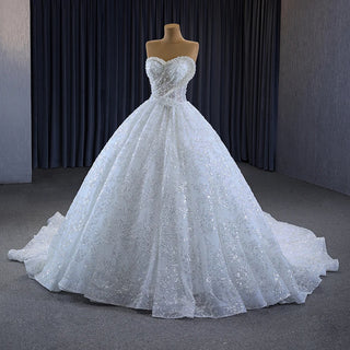 Luxury Heavy Beaded Sweetheart Ball Gown Wedding Dresses