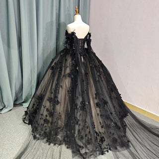 Classic Black Sequins Evening Quinceañera Dresses With Shawl