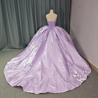 Elegant Backless Purple Long Tail Quinceañera Dress