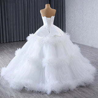 Vintage Sleeveless Puffy Empire Ball Gown Wedding Dress