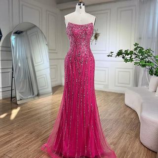 Dubai Caramel Dream: 2024 Mermaid Long Cloak Beaded Pearls Luxury Evening Gown - Dress for Women's Wedding Party