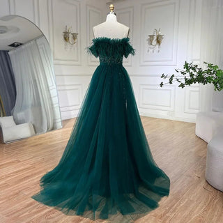 Dubai Blue Elegance: 2024 Luxury Beaded Mermaid Evening Gown with Elegant Overskirt - Dress for Women's Wedding Party