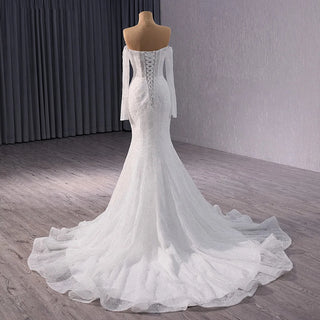 Elegant Sweetheart Beaded Mermaid Wedding Bridal Dresses