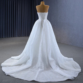 Bling Sleeveless A-Line Bridal Wedding Dress for Women