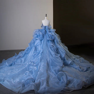 Princess Sweetheart Blue Puffy Quinceañera Dress