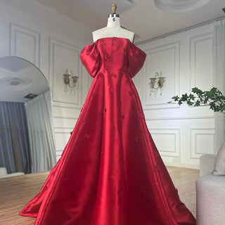 Elegant Off-Shoulder Wine Red A-Line Evening Dress with Appliques for Formal Occasion