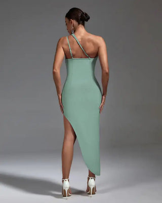 Elegant Light Blue Bandage Bodycon Party Dress - 2024 Chic Evening Gown for Women