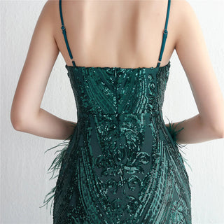 Sexy V-Neck Sequin Prom Dress Long Mermaid Evening Dress Elegant Formal Party Gown